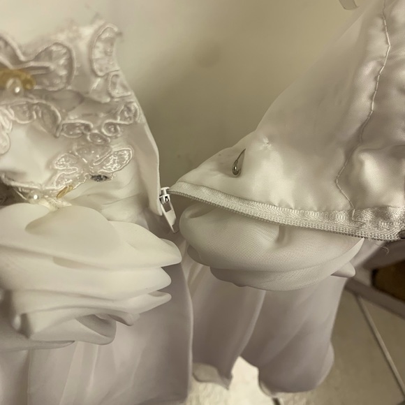 Sz 6 Off White Halter Neck Beaded Pageant FlowerGirl Special Occasion Dress NWT - Picture 4 of 8